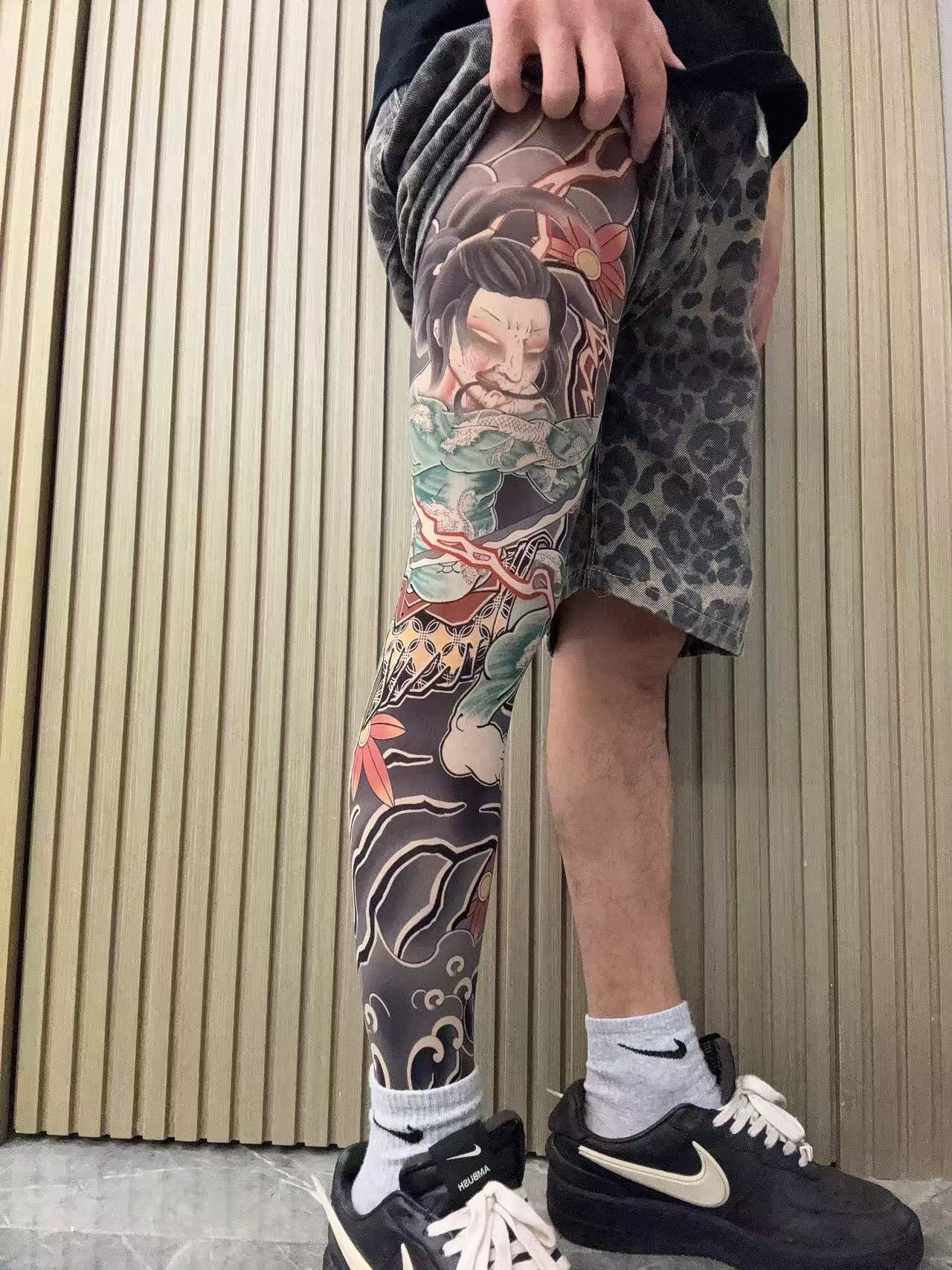 [Free Shipping Set]Tattoo Arm Stocking 2 Piece Set High Elasticity Seamless Tattoo Pantyhose Original Designer Collection