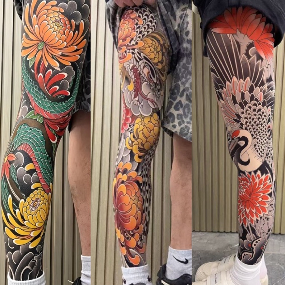 [Free Shipping Set/40％ OFF]Tattoo Arm Stocking 3 Piece Set High Elasticity Seamless Tattoo Pantyhose Original Designer Collection