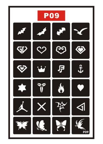 Reusable Skeleton Tattoo Stencil Waterproof Tattoo Sticker Set (Includes 3 stencils, 2 cream, 1 cotton swabs)