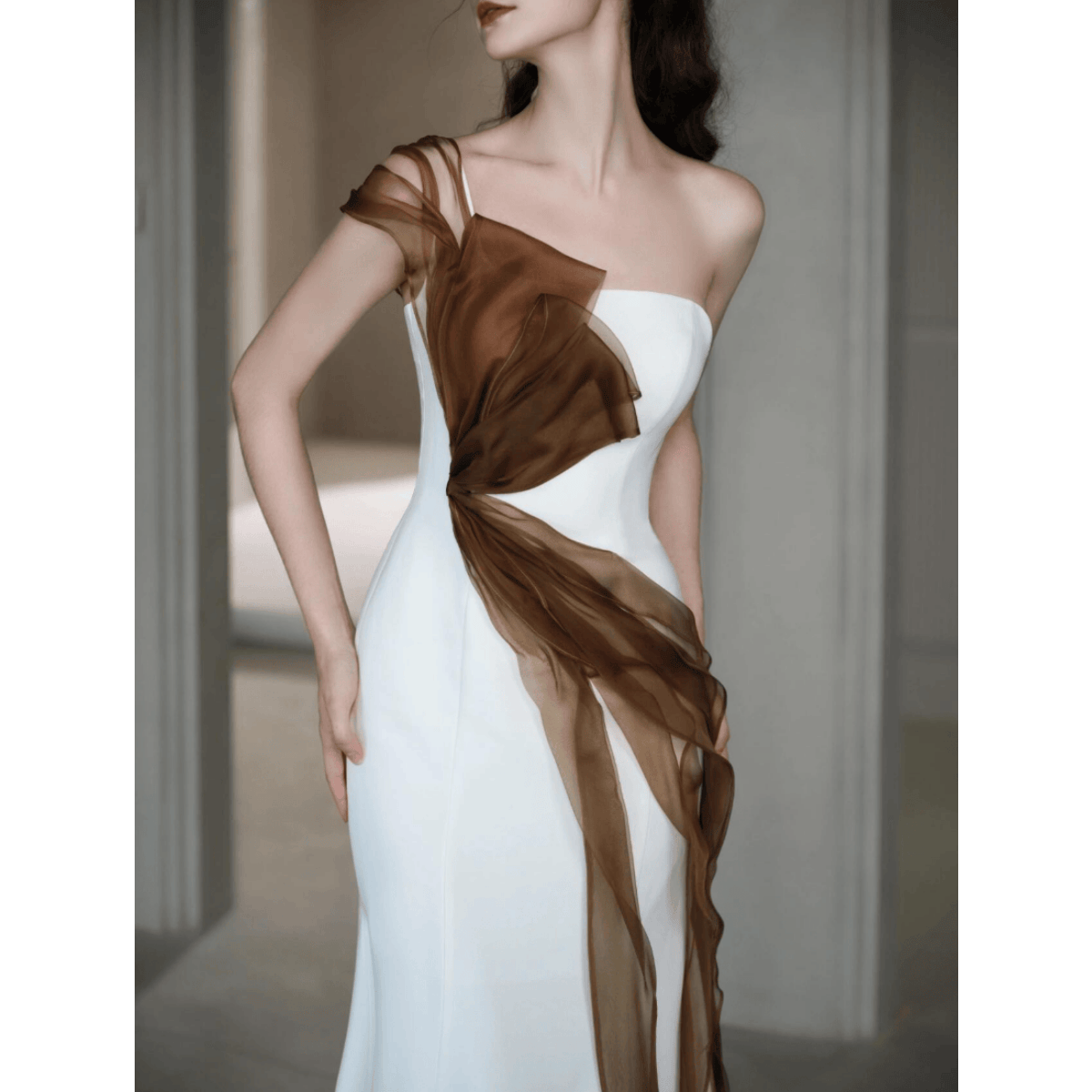 Medieval Cosplay Costume, Custom Off-Shoulder Slim Gown for Banquet Performance