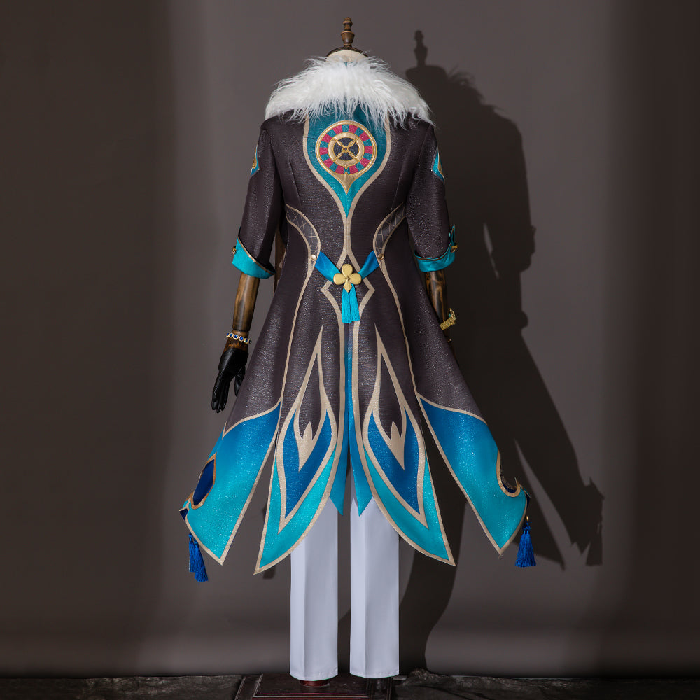 Honkai Star Rail Aventurine Cosplay Costume Wig & Earrings Set | Authentic Game Cosplay Accessories-Astricos