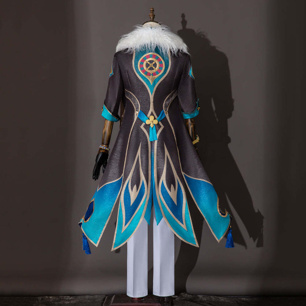 Honkai Star Rail Aventurine Cosplay Costume Wig & Earrings Set | Authentic Game Cosplay Accessories-Astricos