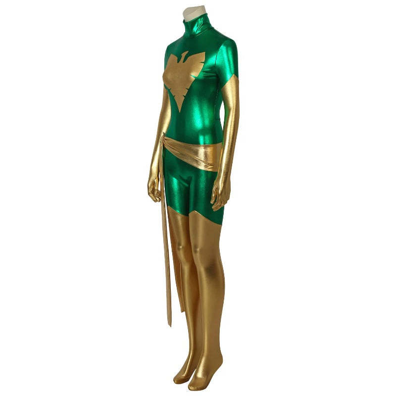 Green X-Men Dark Phoenix Jean Grey Cosplay Jumpsuit Costume | Astricos-Astricos