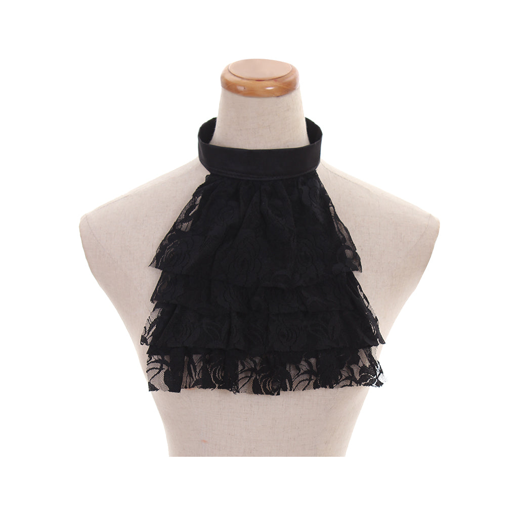 Victorian Black Lace Detachable Collar - Elegant Cosplay & Gothic Accessory-Astricos