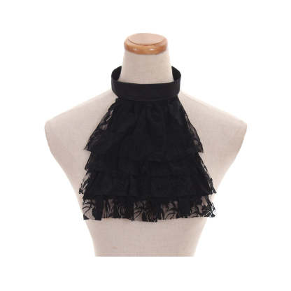 Victorian Black Lace Detachable Collar - Elegant Cosplay & Gothic Accessory-Astricos