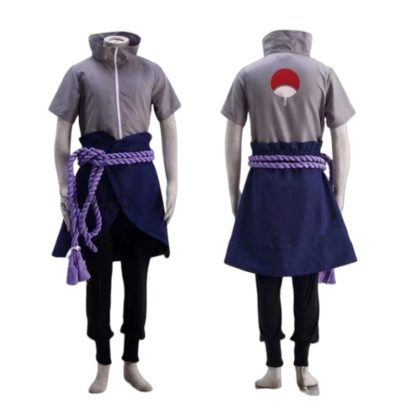 Naruto Uchiha Sasuke Cosplay Costume, Full Set, Custom Size for Anime Con & Halloween
