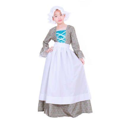 Authentic Pioneer Prairie Colonial Maid Costume for Girls & Kids | Astricos-Astricos
