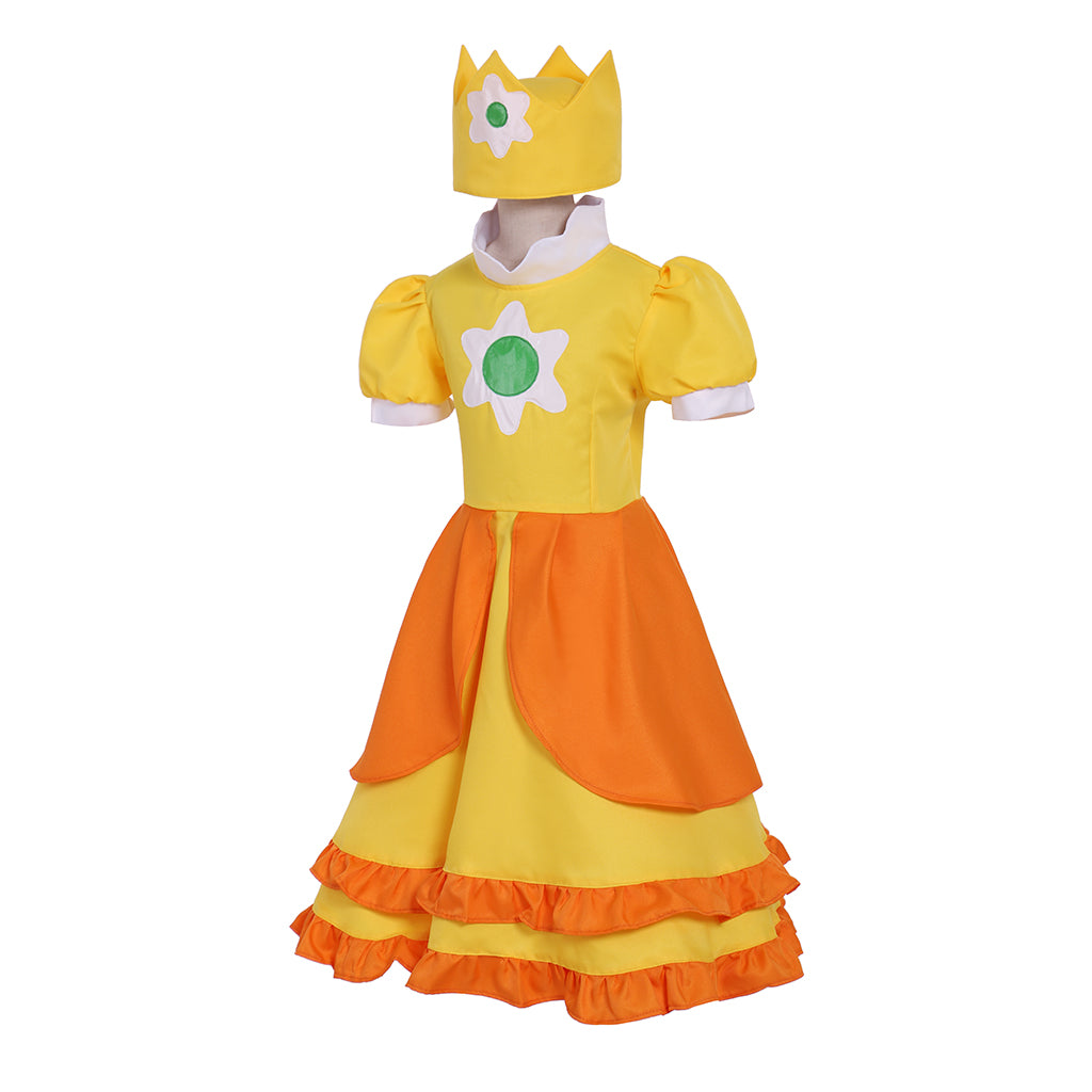 Princess Daisy Cosplay Costume for Girls - Cute Lolita Dress for Parties & Cosplay | Astricos-Astricos