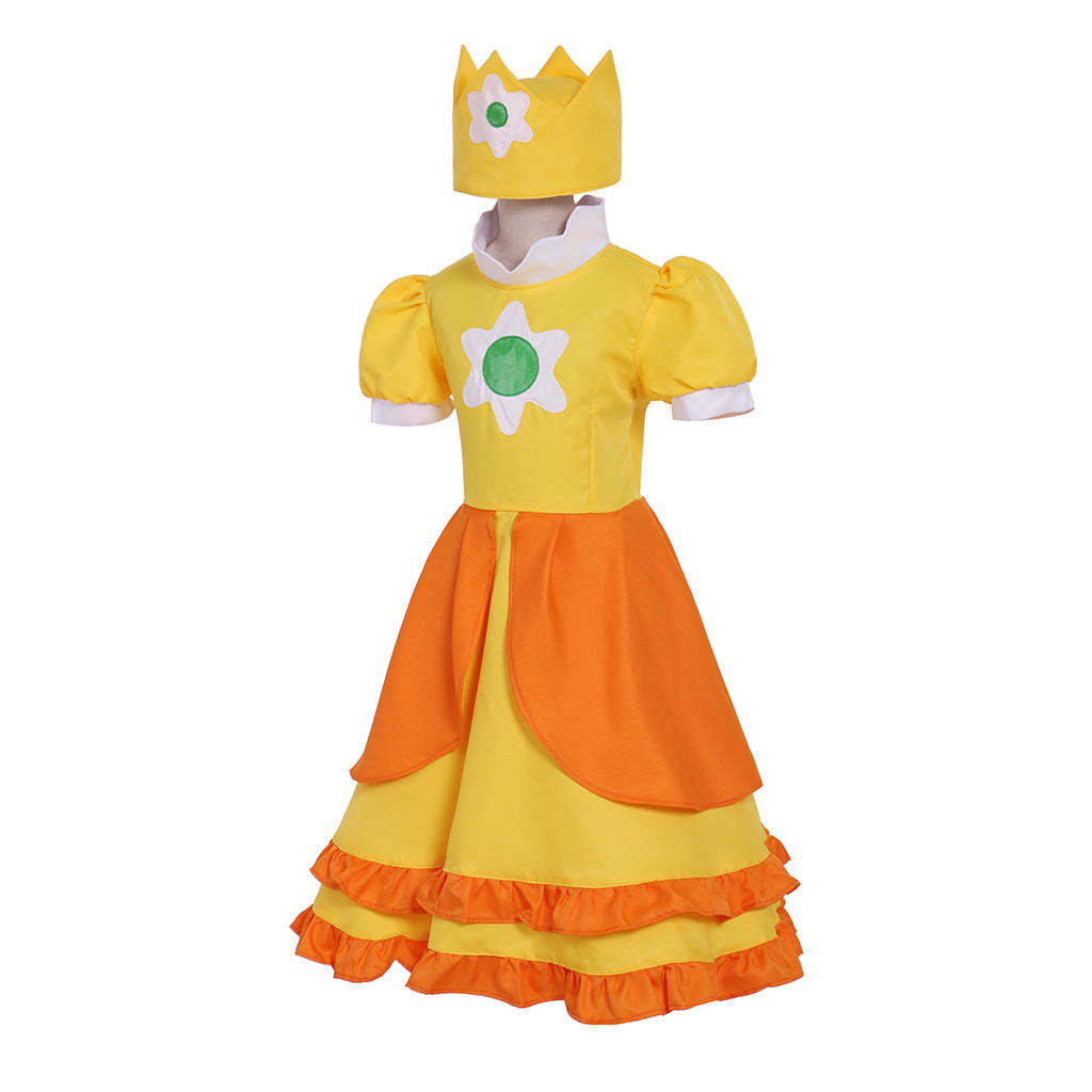 Princess Daisy Cosplay Costume for Girls - Cute Lolita Dress for Parties & Cosplay | Astricos-Astricos