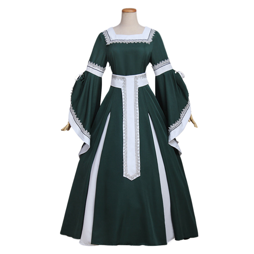 Medieval Palace Princess Green Dress - Renaissance Victorian Cosplay Costume for Women-Astricos