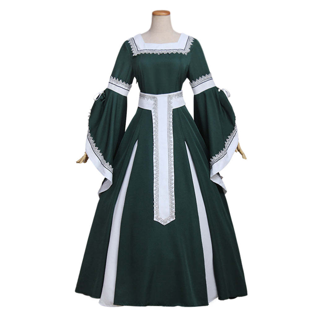 Medieval Palace Princess Green Dress - Renaissance Victorian Cosplay Costume for Women-Astricos