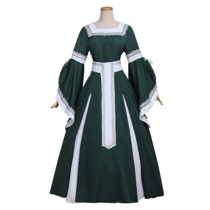 Medieval Palace Princess Green Dress - Renaissance Victorian Cosplay Costume for Women-Astricos