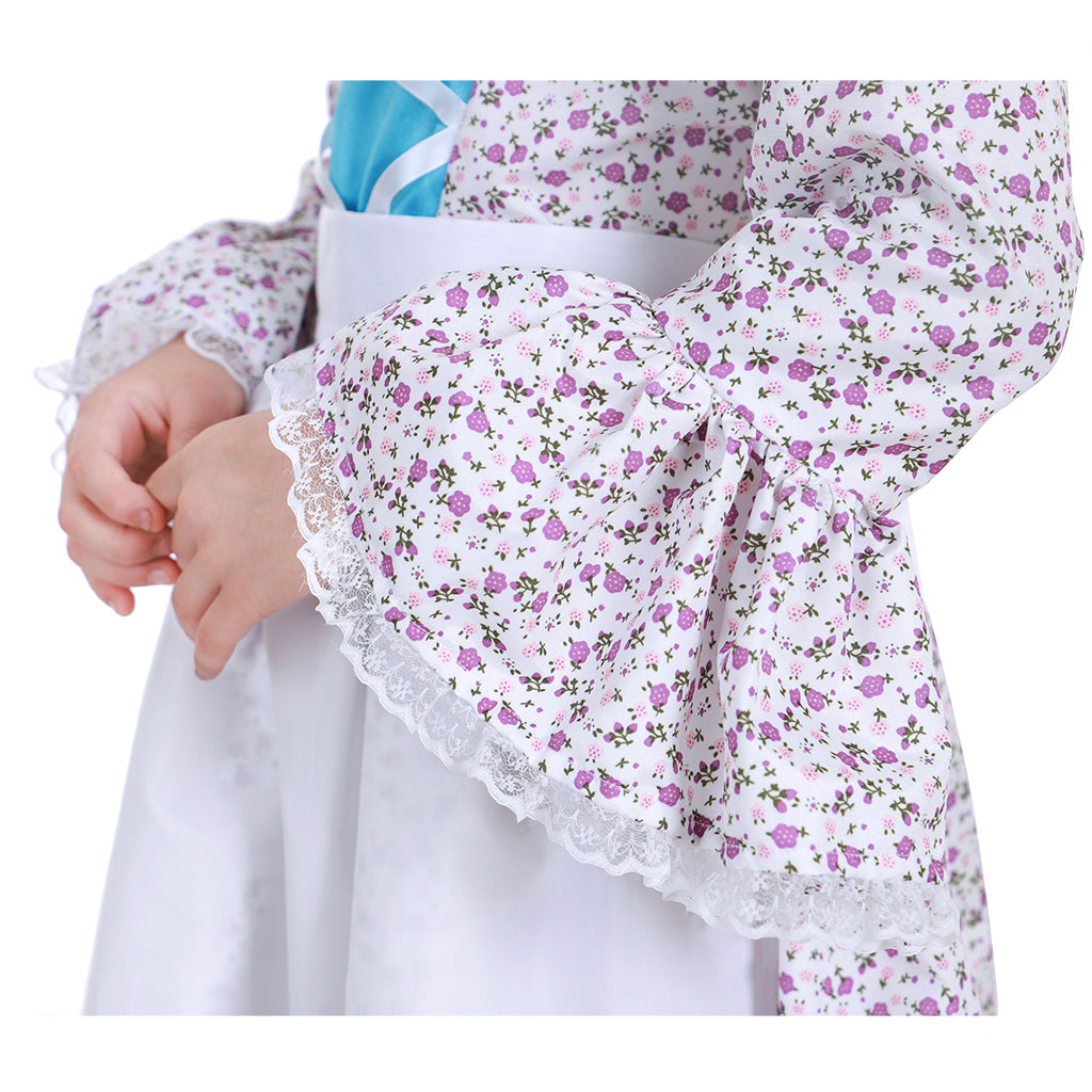 Prairie Colonial Maid Girls Kids Costume - Authentic Victorian Medieval Cosplay Dress-Astricos