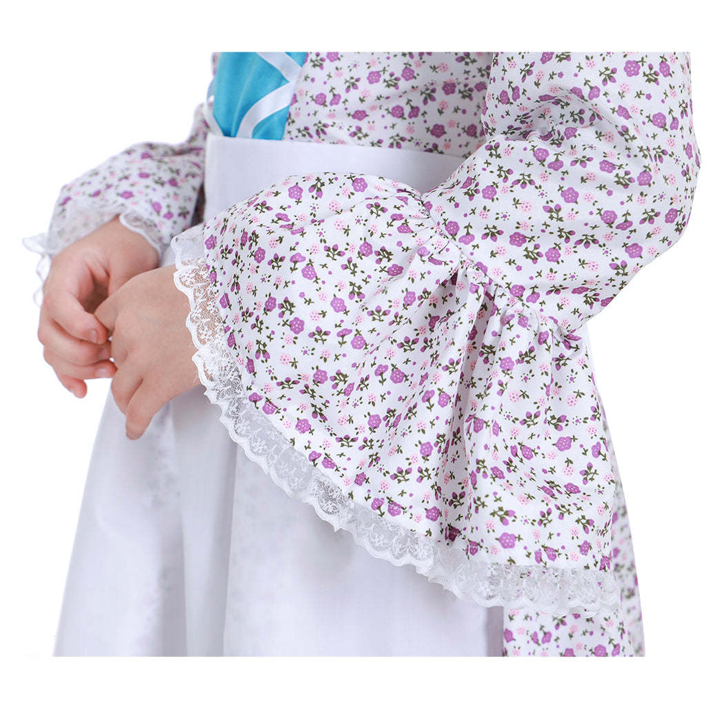 Prairie Colonial Maid Girls Kids Costume - Authentic Victorian Medieval Cosplay Dress-Astricos