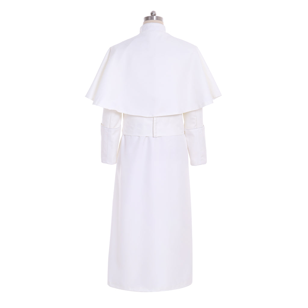 Authentic Roman White Priest Cassock Robe - Medieval Clergyman Vestments & Gothic Wizard Costume-Astricos