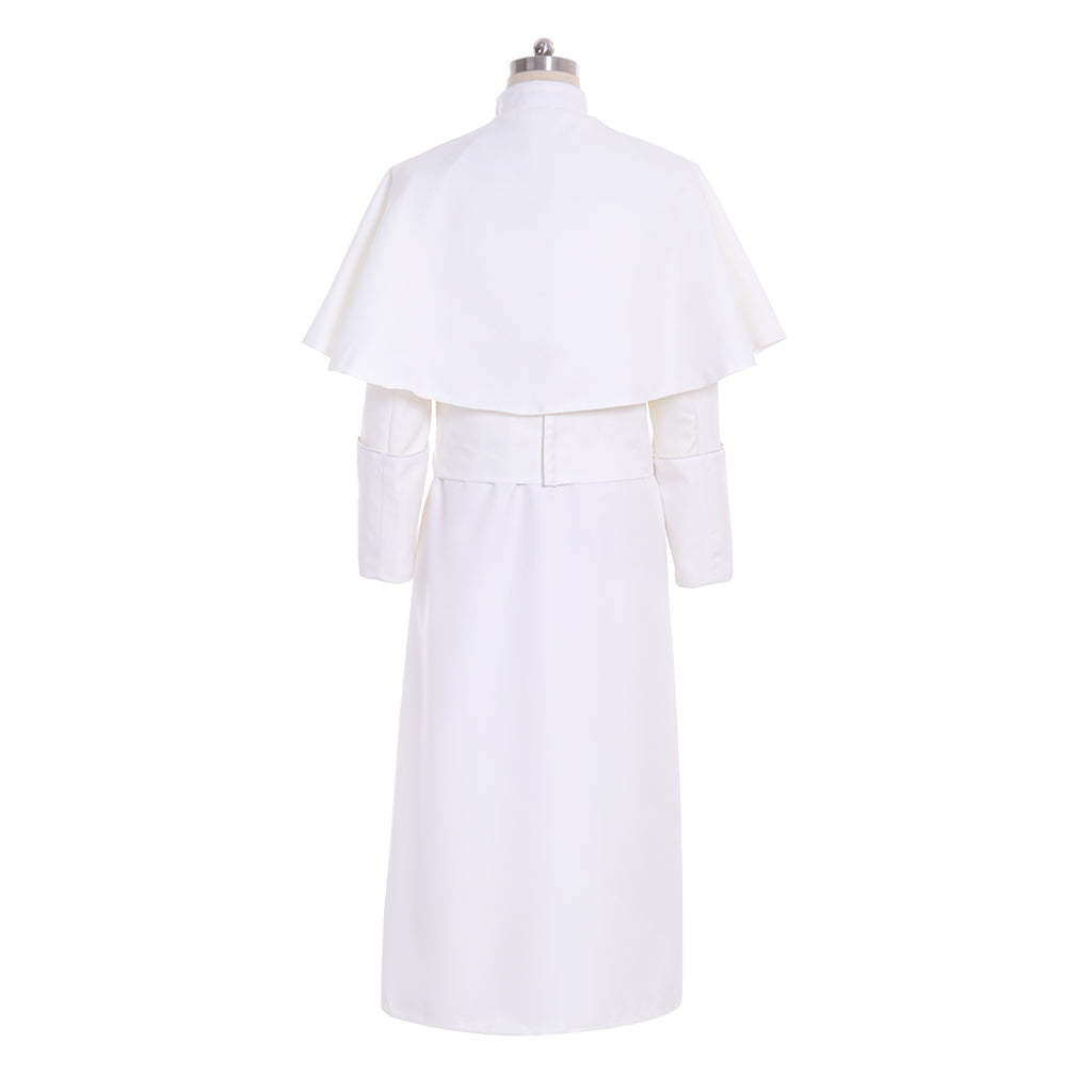 Authentic Roman White Priest Cassock Robe - Medieval Clergyman Vestments & Gothic Wizard Costume-Astricos
