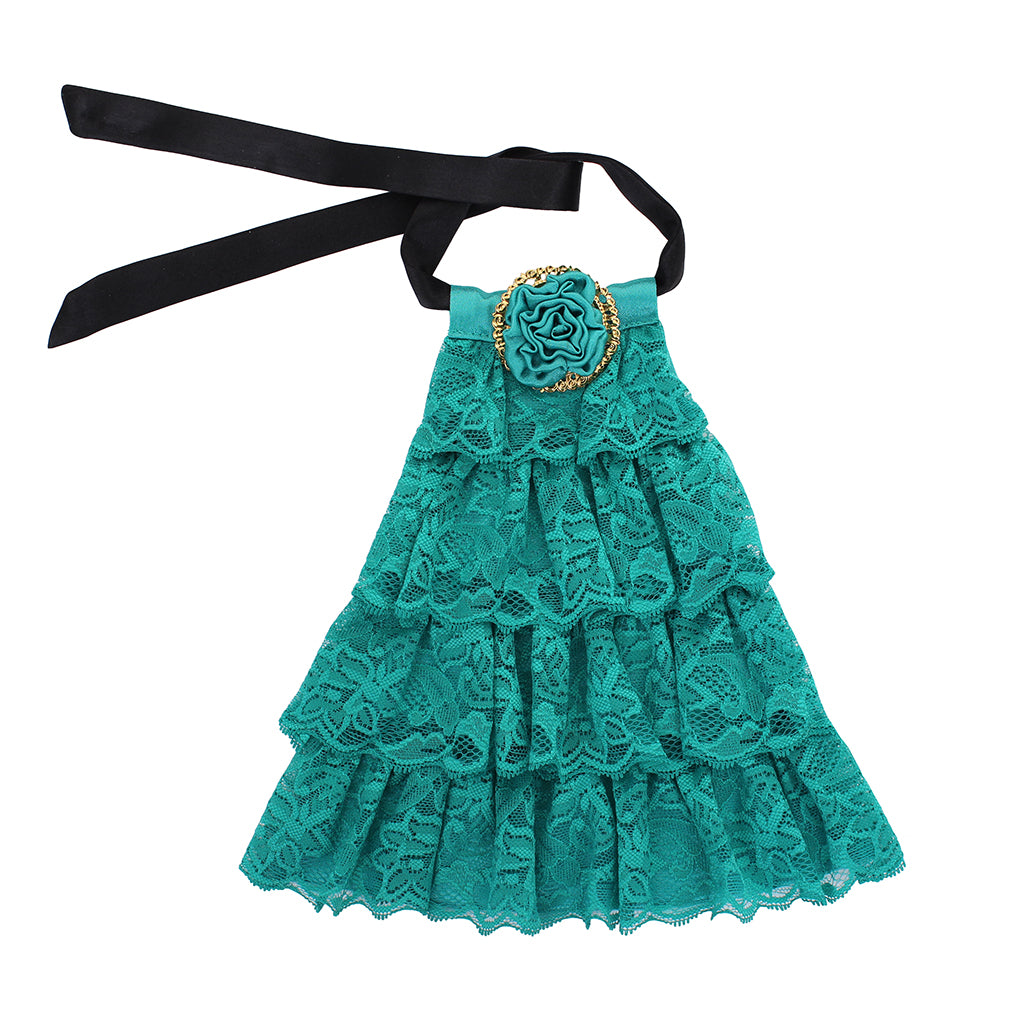 Victorian-Style Green Lace Detachable Collar - Elegant Cosplay Accessory-Astricos