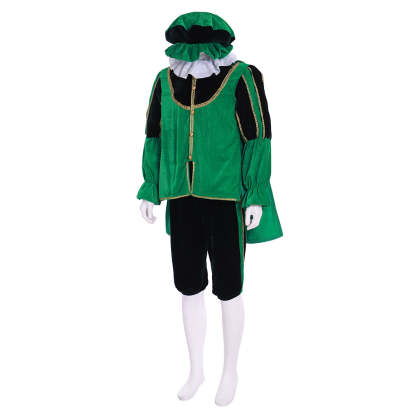 Men's Medieval Tudor Renaissance Costume - Elegant Elizabethan Court Uniform Green Suit-Astricos