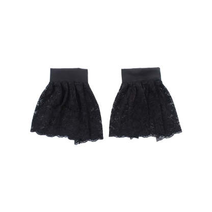 Victorian Black Lace Detachable Collar & Cuffs - Gothic Cosplay & Historical Costume Accessories-Astricos