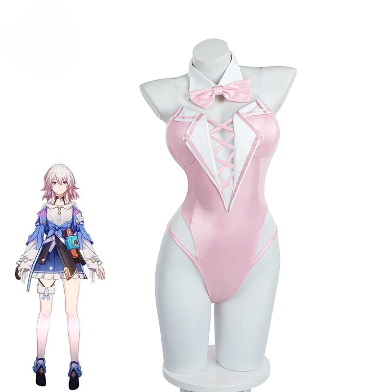 Honkai Star Rail March 7th Bunny Girl Costume - Sexy Pink Cosplay Suit for Women-Astricos