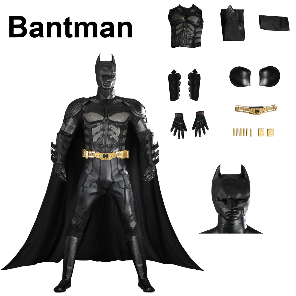 Bat Knight Cosplay Costume for Adults - Superhero Jumpsuit with Cape & Mask-Astricos