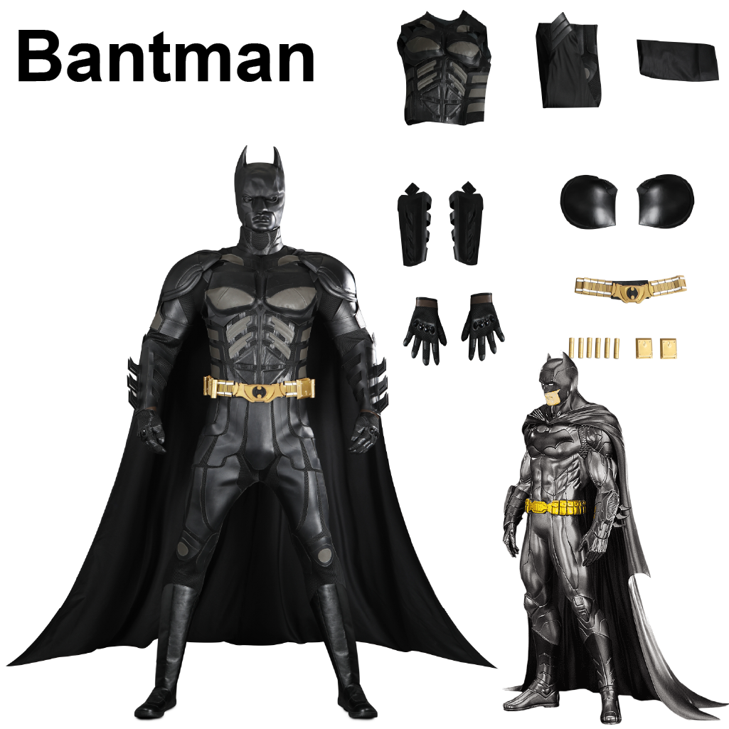 Bat Knight Cosplay Costume for Adults - Superhero Jumpsuit with Cape & Mask-Astricos