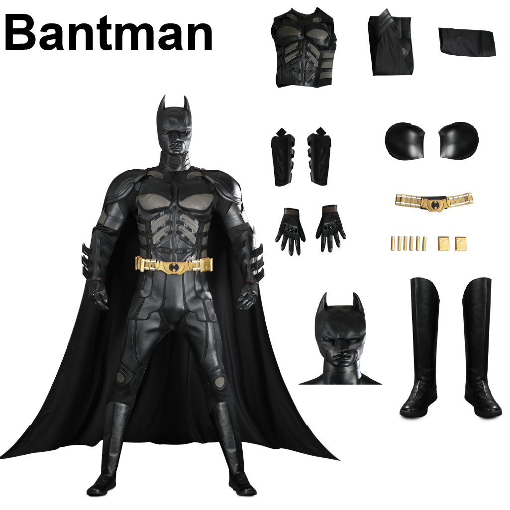 Bat Knight Cosplay Costume for Adults - Superhero Jumpsuit with Cape & Mask-Astricos