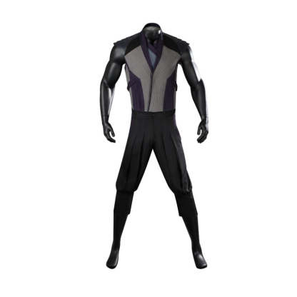 Mortal Kombat 1 Smoke Cosplay Costume Full Set with Mask for Halloween & Parties-Astricos