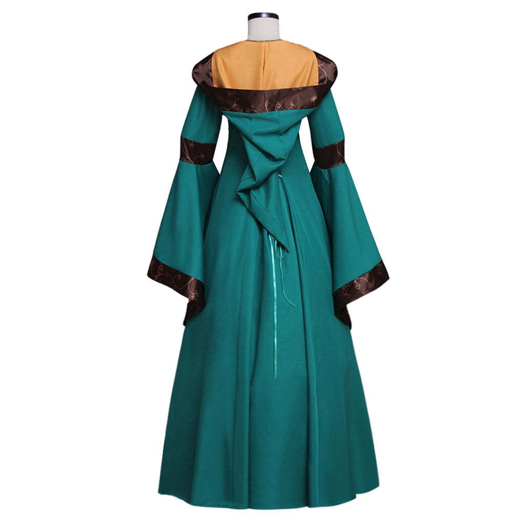 Elegant Medieval Renaissance Victorian Green Dress Gown for Adult Fantasy Party Cosplay-Astricos