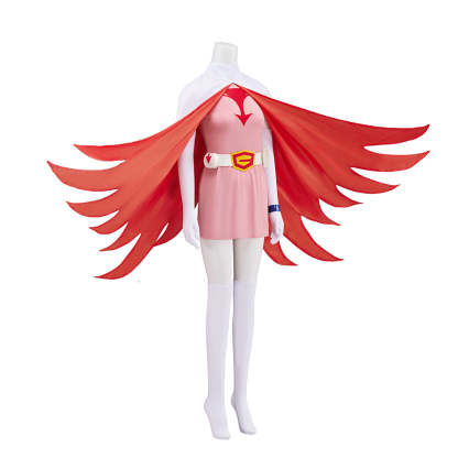 Official Science Ninja Team Gatchaman Pink Jun Cosplay Costume – Anime Outfit-Astricos