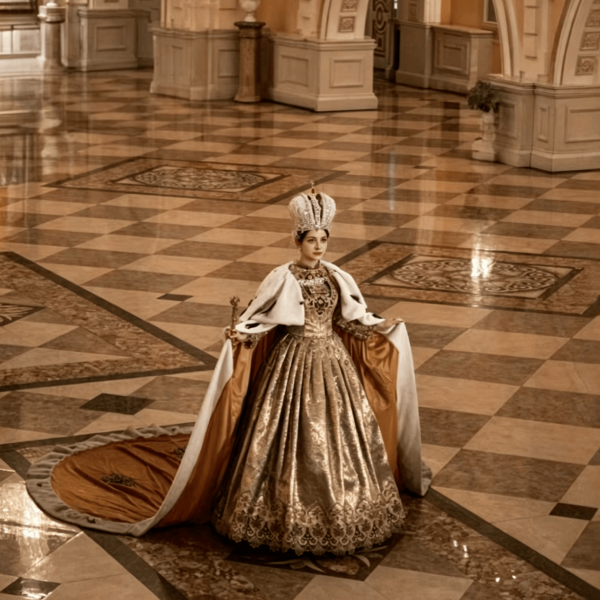 European Court Ball Gown, Custom‑Made for Stage Show & Themed Photoshoot