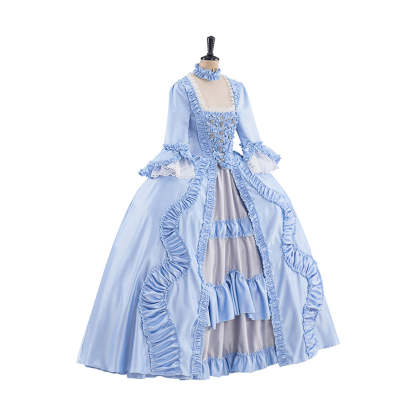 Elegant Rococo Light Blue Dress – Premium Cosplay Costume for Enthusiasts-Astricos