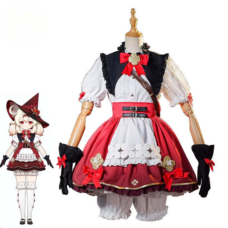Genshin Impact Klee Cosplay Costume - Little Witch Klee Cute Dress for Halloween & Carnival-Astricos