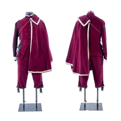 15th Century Renaissance Tudor King Costume - Regal Red Gown with Cloak | Astricos Medieval Cosplay-Astricos