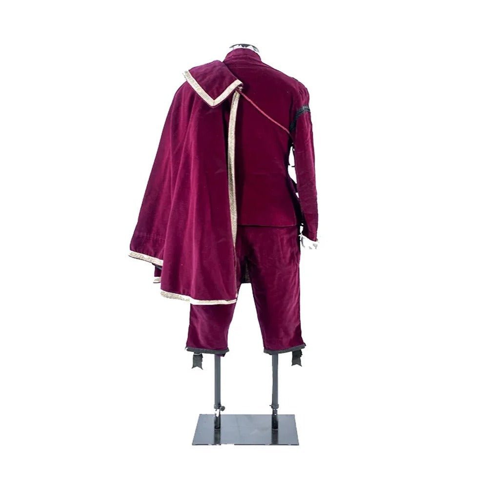 15th Century Renaissance Tudor King Costume - Regal Red Gown with Cloak | Astricos Medieval Cosplay-Astricos