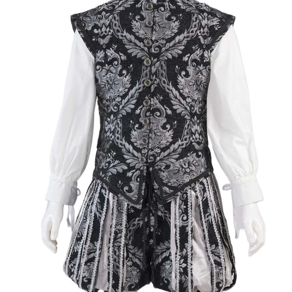 15th Century Renaissance Tudor Prince Costume - Luxurious Embroidered Vest & Pants Full Set | Astricos-Astricos