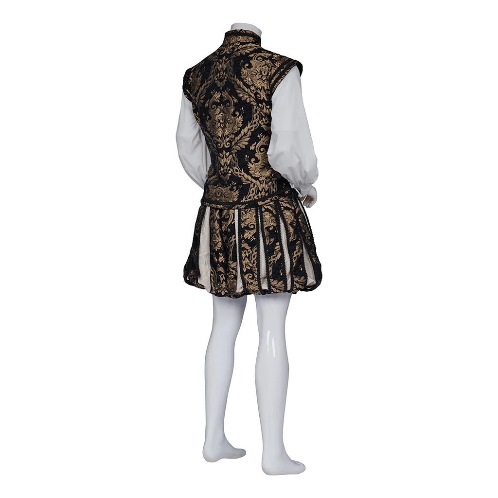 15th Century Renaissance Tudor Prince Costume - Luxurious Embroidered Vest & Pants Full Set | Astricos-Astricos