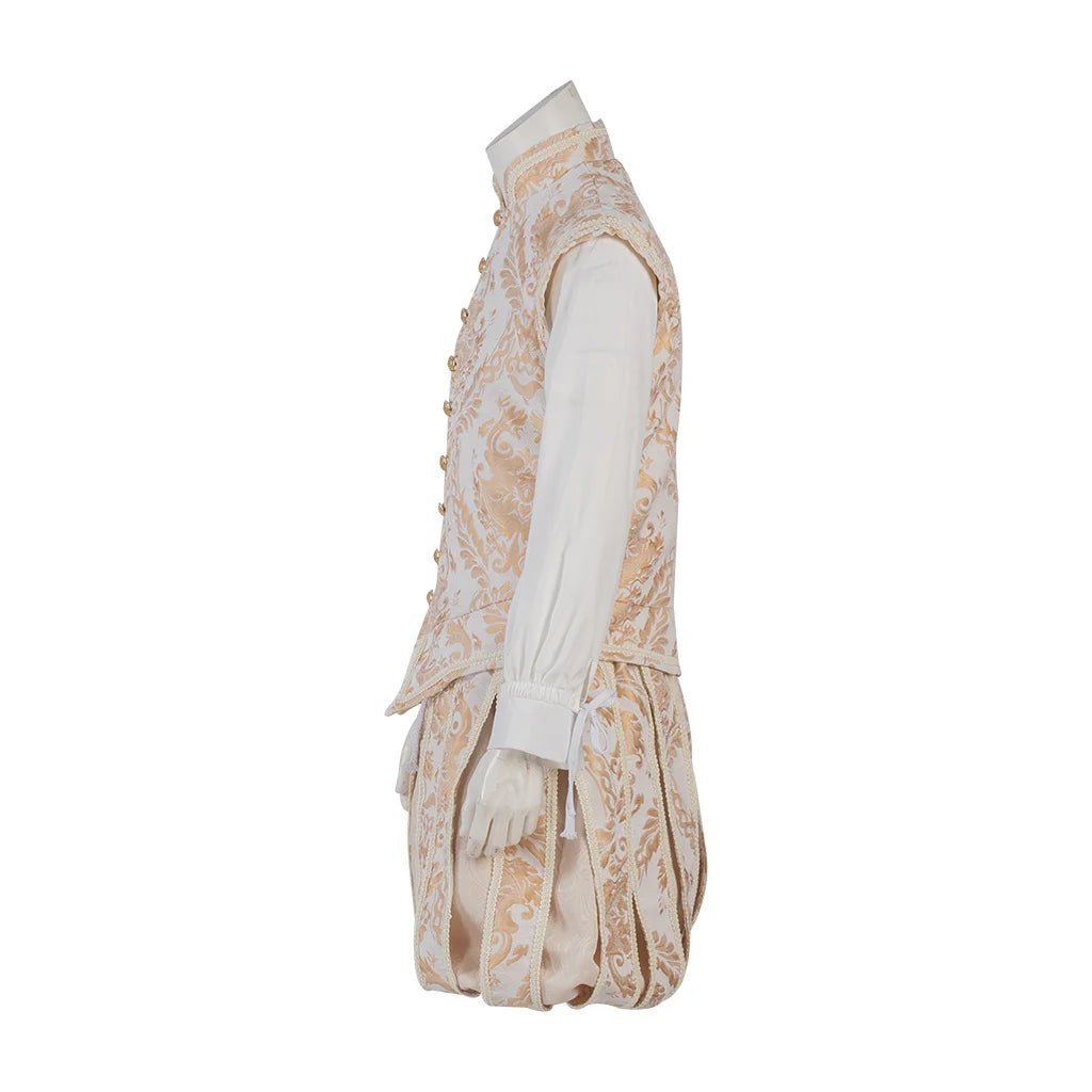 15th Century Renaissance Tudor Prince Costume - Luxurious Embroidered Vest & Pants Full Set | Astricos-Astricos