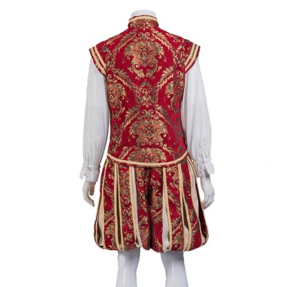 15th Century Renaissance Tudor Prince Costume - Luxurious Embroidered Vest & Pants Full Set | Astricos-Astricos