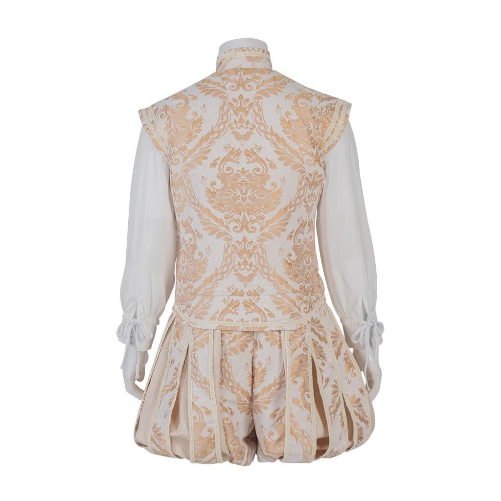 15th Century Renaissance Tudor Prince Costume - Luxurious Embroidered Vest & Pants Full Set | Astricos-Astricos