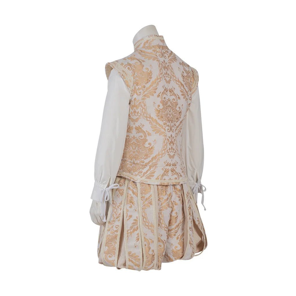 15th Century Renaissance Tudor Prince Costume - Luxurious Embroidered Vest & Pants Full Set | Astricos-Astricos