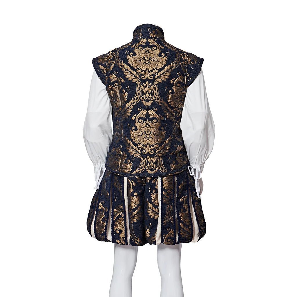 15th Century Renaissance Tudor Prince Costume - Luxurious Embroidered Vest & Pants Full Set | Astricos-Astricos