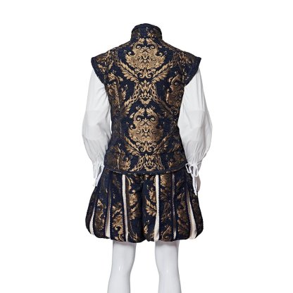15th Century Renaissance Tudor Prince Costume - Luxurious Embroidered Vest & Pants Full Set | Astricos-Astricos