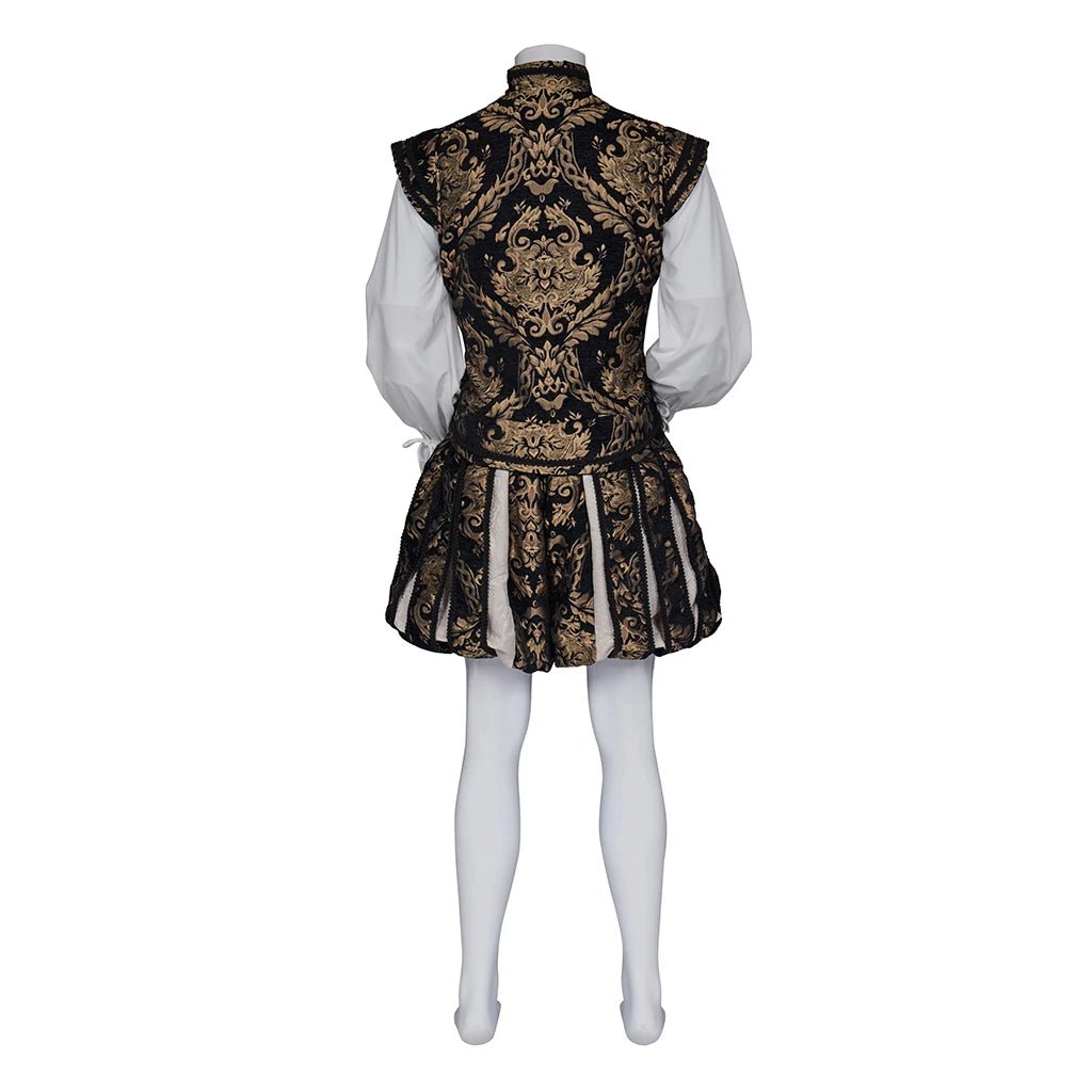 15th Century Renaissance Tudor Prince Costume - Luxurious Embroidered Vest & Pants Full Set | Astricos-Astricos