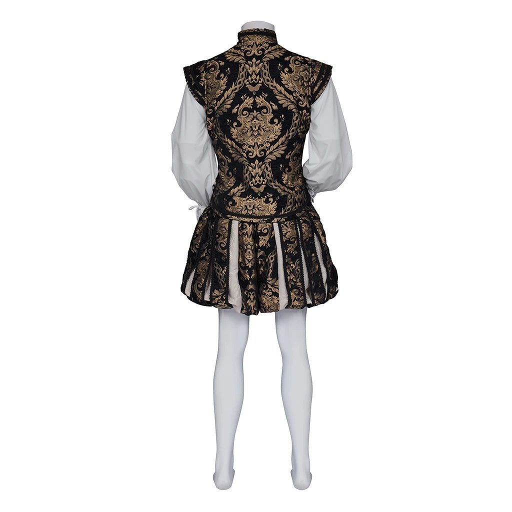 15th Century Renaissance Tudor Prince Costume - Luxurious Embroidered Vest & Pants Full Set | Astricos-Astricos