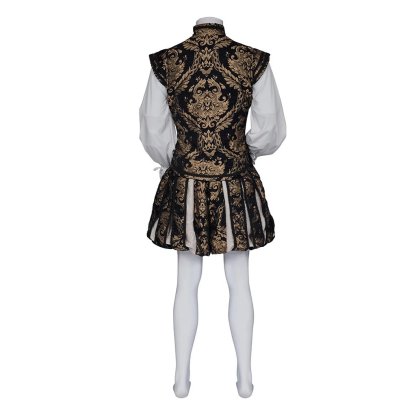 15th Century Renaissance Tudor Prince Costume - Luxurious Embroidered Vest & Pants Full Set | Astricos-Astricos