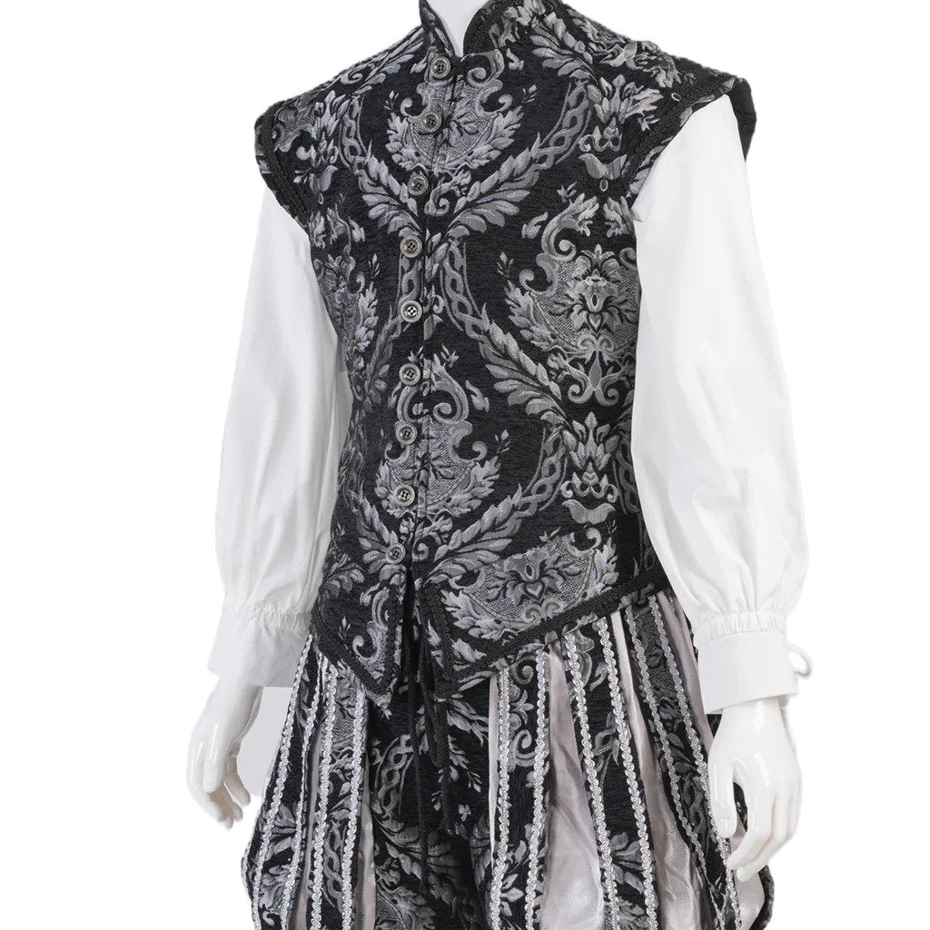 15th Century Renaissance Tudor Prince Costume - Luxurious Embroidered Vest & Pants Full Set | Astricos-Astricos