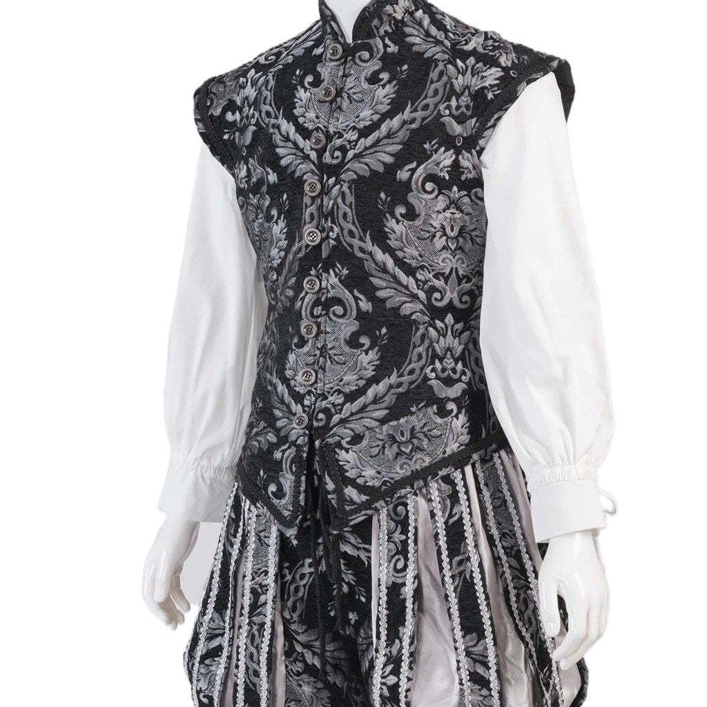 15th Century Renaissance Tudor Prince Costume - Luxurious Embroidered Vest & Pants Full Set | Astricos-Astricos