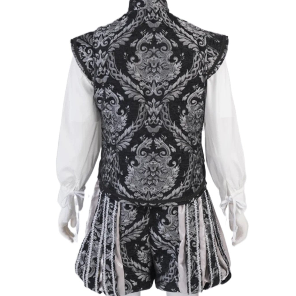 15th Century Renaissance Tudor Prince Costume - Luxurious Embroidered Vest & Pants Full Set | Astricos-Astricos