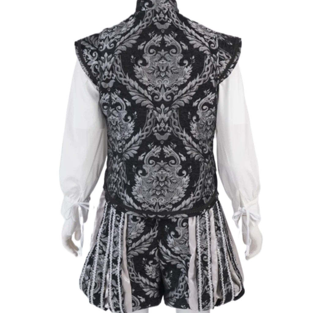 15th Century Renaissance Tudor Prince Costume - Luxurious Embroidered Vest & Pants Full Set | Astricos-Astricos